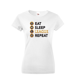 Dámské tričko Eat sleep league repeat - tričko pro fanoušky