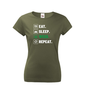 Dámské tričko -Eat sleep weed repeat