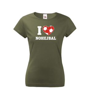 Dámské tričko I love nohejbal - skvělý dárek pro milovníky nohejbalu