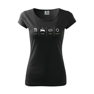 Dámské tričko IT Eat, sleep, code, repeat - pecka na triko přímo do tvého šatníku