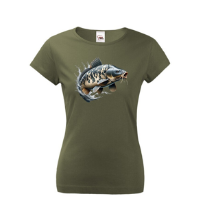 Dámské tričko Kapr - tričko pro milovnice rybolovu
