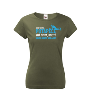 Dámské tričko Nikdy neštvi potápeče  - ideální dárek