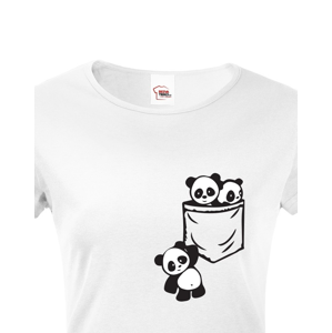 Dámské tričko Pandy v kapse - stylový originál 