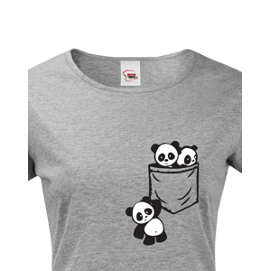 Dámské tričko Pandy v kapse - stylový originál 