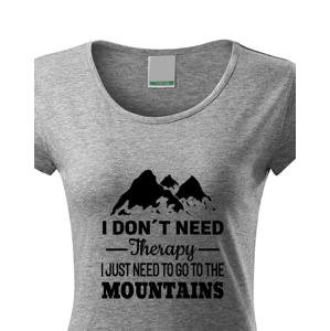 Dámské tričko pro turisty a cestovatele s potiskem hory