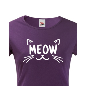 Dámské tričko s kočičím potiskem Meow - čupr tričko s kočkou