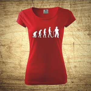 Dámske tričko s motívom Požiarnik evolúcia