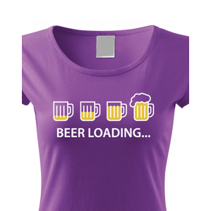 Dámské tričko s pivným motívom Beer loading