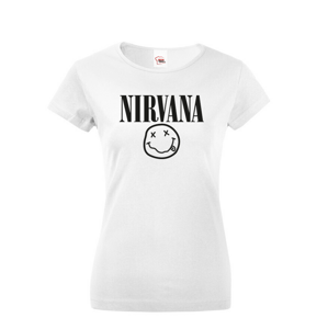 Dámské tričko s potiskem hudební skupiny Nirvana - tričko pro fanoušky Nirvana