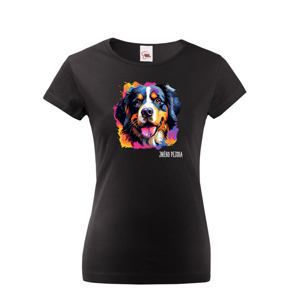 Dámské tričko s potiskem plemene Bernský salašnícky pes s volitelným jménem