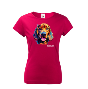 Dámské tričko s potiskem plemene Bloodhound s volitelným jménem