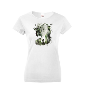 Dámské tričko s potiskem zvířat - Lesní žena