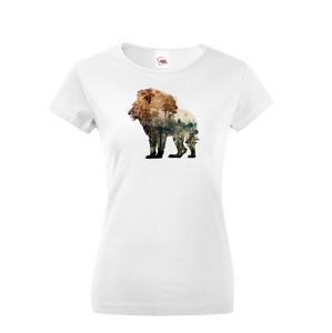 Dámské tričko s potiskem zvířat - Lev