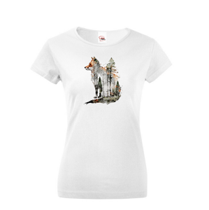 Dámské tričko s potiskem zvířat - Liška