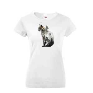 Dámské tričko s potiskem zvířat - Rys