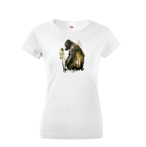 Dámské tričko s potiskem zvířat - Šimpanz