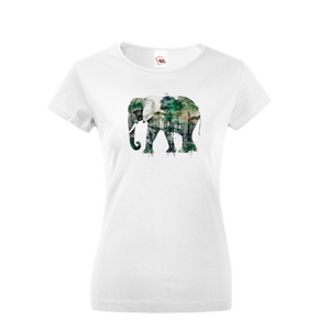 Dámské tričko s potiskem zvířat - Slon