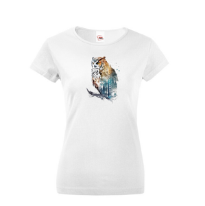 Dámské tričko s potiskem zvířat - Sova