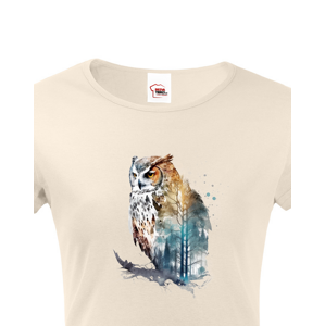 Dámské tričko s potiskem zvířat - Sova