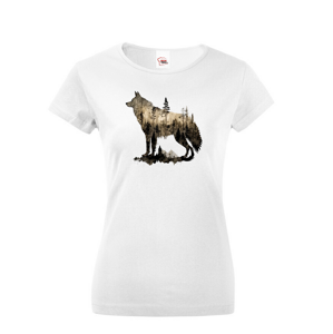 Dámské tričko s potiskem zvířat - Vlk