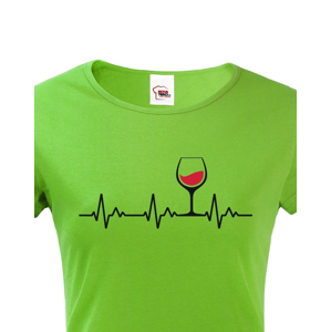 Dámské tričko s vtipným motivem vína - Ekg víno