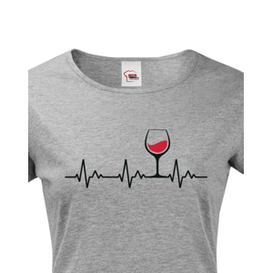 Dámské tričko s vtipným motivem vína - Ekg víno