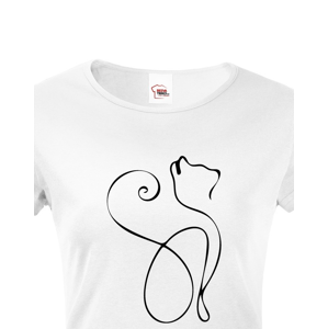 Dámské tričko se siluetou kočky - ideální dárek pro milovníky koček