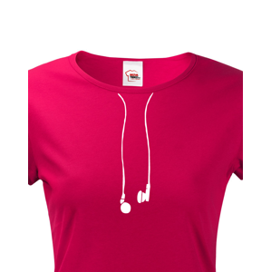 Dámské tričko se sluchátky - vtipný minimalistický potisk na triko
