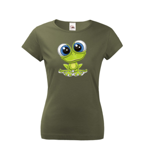 Dámské tričko se stylovým potiskem žáby.