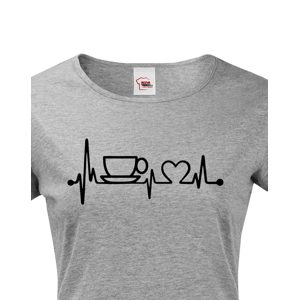 Dámské tričko Srdeční tep káva - triko pro milovnice kávy