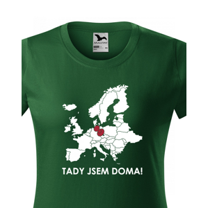 Dámské triko pro cestovatele Tady jsem doma - s mapou Evropy