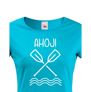 Dámské vodácké tričko Ahoj! - s dotiskem jména, týmu nebo čísla