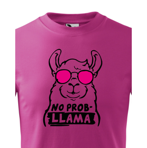 Dětské tričko No Prob - LLama - veselý potisk s ještě veselejšími barvami