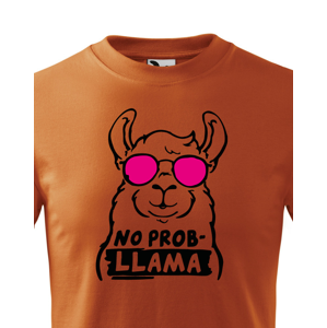 Dětské tričko No Prob - LLama - veselý potisk s ještě veselejšími barvami