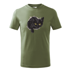 Dětské tričko s černou kočkou - dárek pro milovníky koček