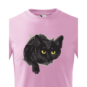 Dětské tričko s černou kočkou - dárek pro milovníky koček