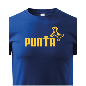 ★ Dětské tričko s oblíbeným motivem Punťa - vtipná parodie na značku Puma