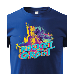 Dětské tričko s potiskem Groot a Rocket  - ideální dárek pro fanoušky Marvel