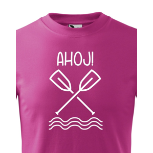 Dětské vodácké tričko Ahoj! - s dotiskem jména, týmu nebo čísla