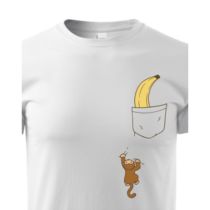 Detské vtipné triko s potiskem banána a lezoucí opice - skvělý dárek na narozeniny