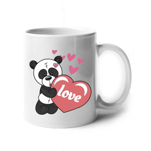 Hrneček s potiskem zamilované pandy - skvělý dárek na Valentýna