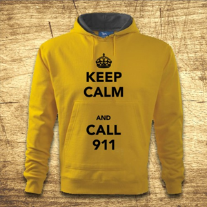 Mikina s kapucňou  Keep calm and call 911