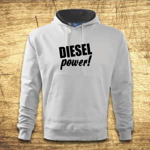Mikina s kapucňou s motívom Diesel power!