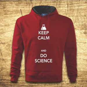 Mikina s kapucňou s motívom Keep calm and do science