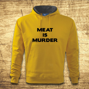 Mikina s kapucňou s motívom Meat is murder