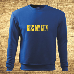 Mikina s motívom Kiss my gun