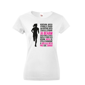 Originální dámské běžecké tričko Neběhám, abych vyhrála závod
