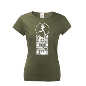 Originální dámské běžecké tričko Utíkám před dětmi