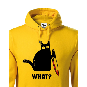 Pánská mikina s kočkou What - ideální triko pro milovníky koček