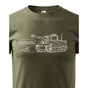 Pánské military tričko s potiskem německého těžkého tanku Tiger